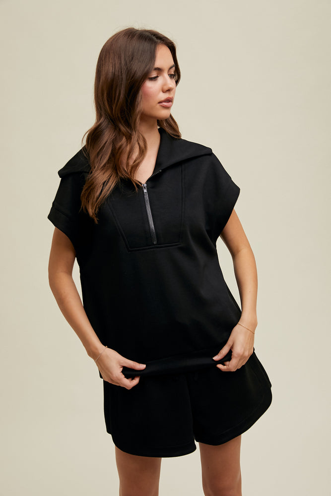 Scuba Half-Zip Top: Onyx