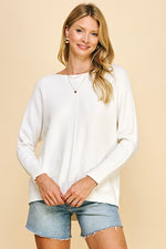 Boat Neck Sweater Pullover - Ivory