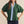 Green Puff Sleeve Top w Contrast Collar and Front Trim