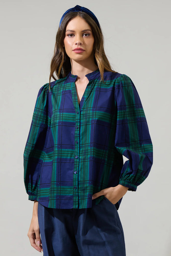 Harrisville Plaid Button Up Top