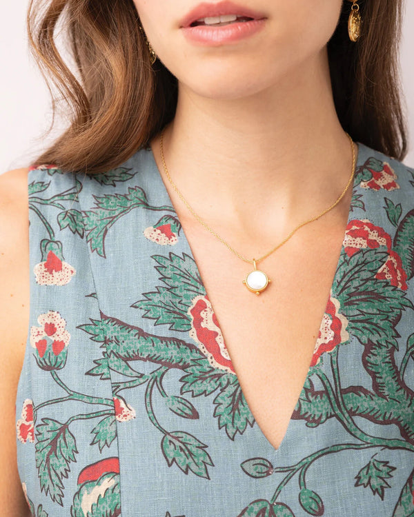Danica Midi Dress Japonica Bird Blue Spruce