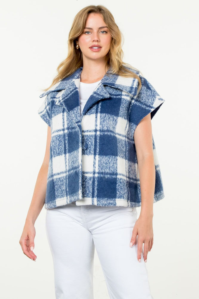 Plaid Button Up Vest