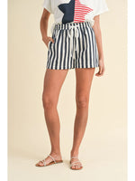 Stripe Twill Denim Short