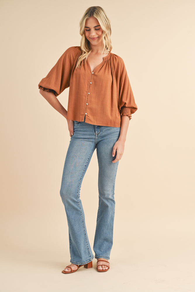 Cinnamon Blouse with Cuff