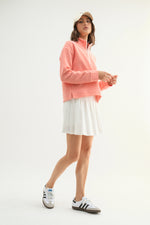 Striped Half Zip Pullover Coral/Blush