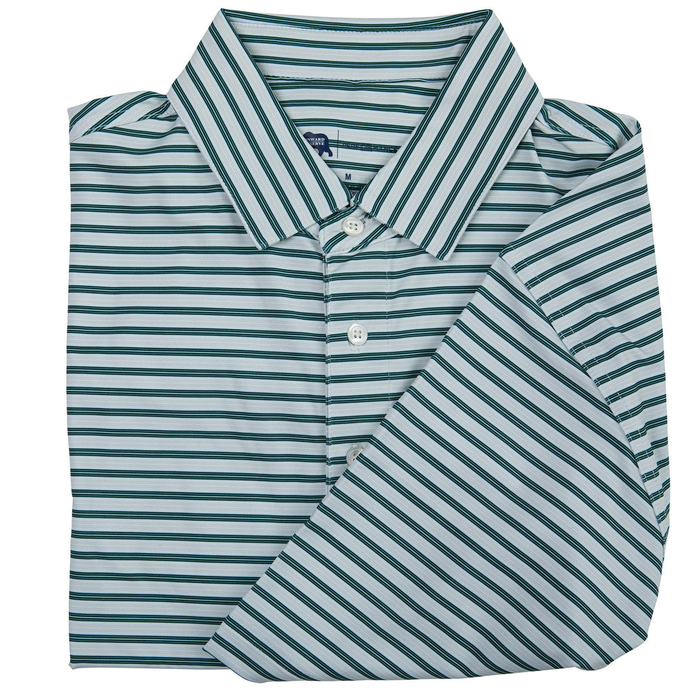 Wedge Stripe Performance Polo - Botanical Garden