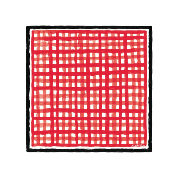 Tailgate Check Scarf in Red & Black