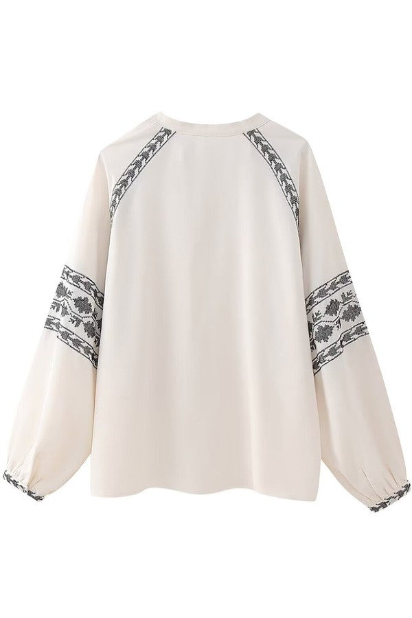 Embroidered Long Sleeve Shirt