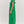 Green Solid Cap Sleeve Midi Dress w Contrast Scallop Trim