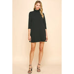 Back Neck Tied Mini Dress - Black