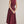 Sleeveless Burgundy Midi Dress w Contrast Piping & Belt