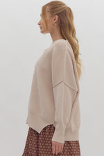 Oversized Knit Sweater: Almond