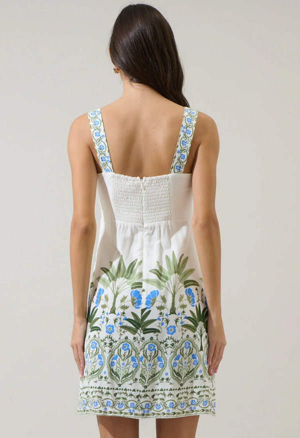 Senara Floral Sally Smocked Mini Dress