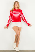 Red Striped Knit Sweater