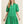 Stripe Green Puffed Sleeve Mini Dress