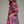 Magenta Printed Puff Sleeve Mini Dress w Ruffled Mock Neck