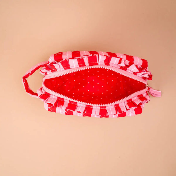 Essentials Quilted Cosmetic Pouch-Peppermint Stripes