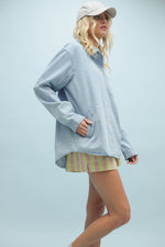 Washed Denim Button-up Shacket