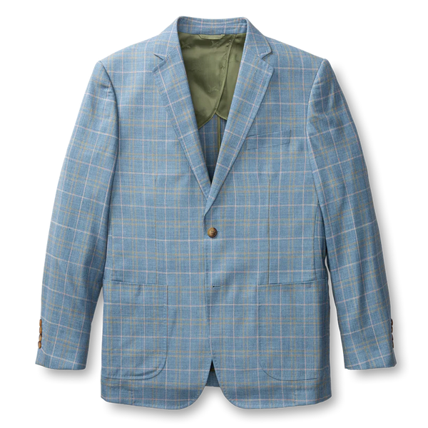 Bradner Plaid Sport Coat - Chambray Blue