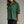 Green Short Sleeve Top w Split V-Neck & Contrast Stitch detail