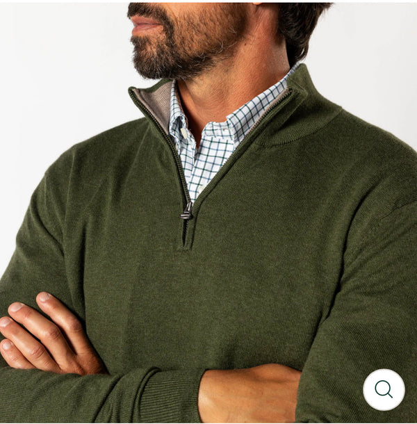 Ridley 1/4 Zip Sweater Deep Olive
