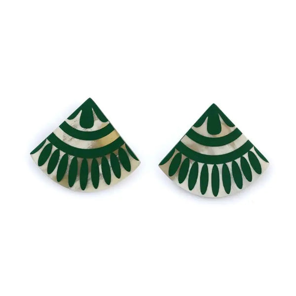Green Porcelain Earrings