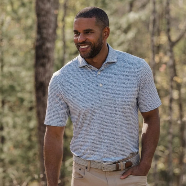 Timberline Printed Performance Polo - Laurel Green
