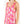 Fuschia Thin Strap Leaf-Like Pattern Dress