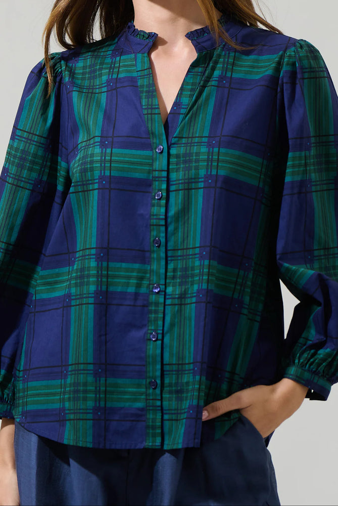 Harrisville Plaid Button Up Top