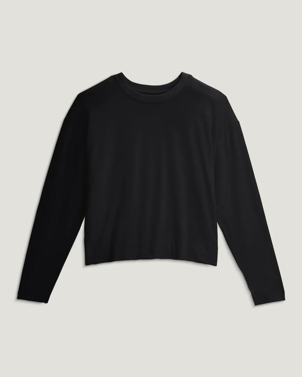 Women's Bamboo Shade Crossover Long Sleeve - Black