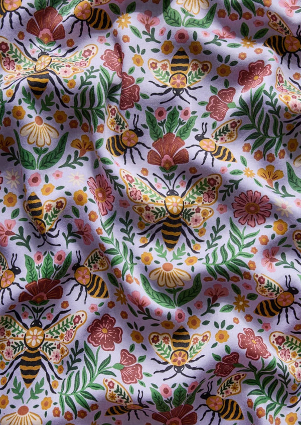 Eco Satin Ruffle Short Set in Bee Tapestry