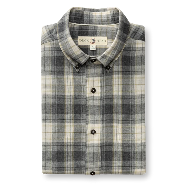 Cotton Flannel Sport Shirt - Charcoal Heather