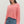 Coral Pink Long Sleeve Knit Top w Rib Texture