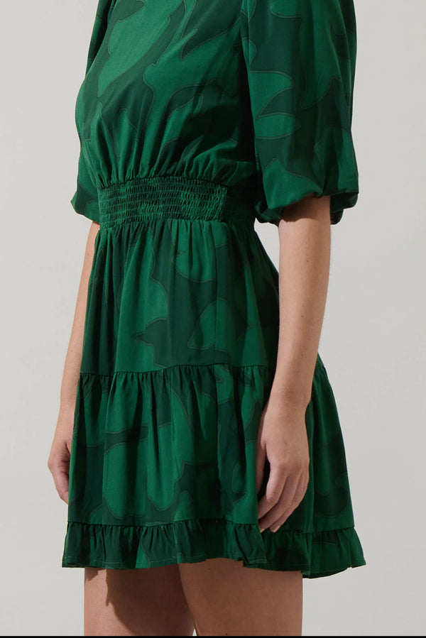 Benti Abstract Suma Ruffle Mini Dress