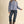 Denim Button Down Top w Ruffle Mock Neckline