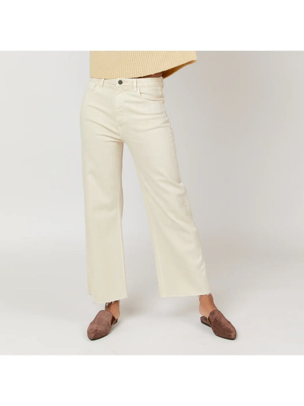 Aberdeen Ankle Crop High Rise Jean, Ecru