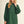H Green Long Sleeves Lovely Solid Dress w Edge Accent