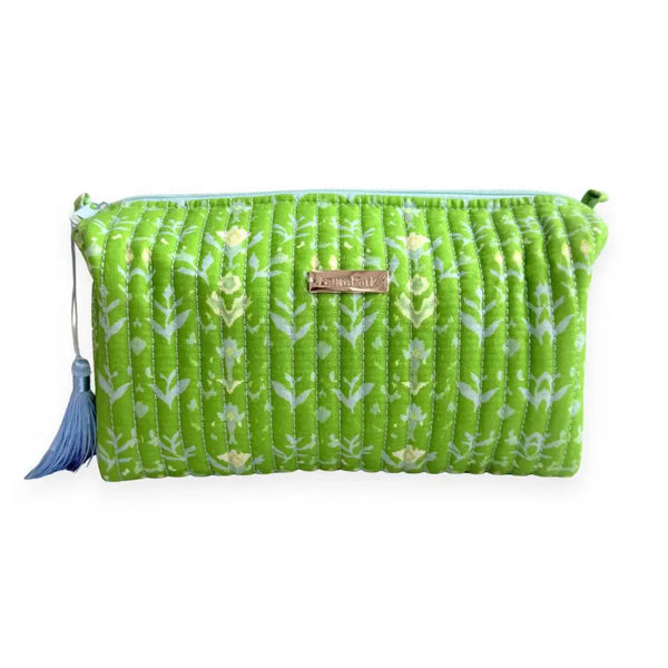 Petal Garden Green Signature Large Cosmetic Bag