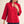Faux Red Suede Top w 3/4 Sleeves & Scallop Edge
