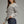 Ecru Stripe Long Sleeve Sweater w Round Neckline
