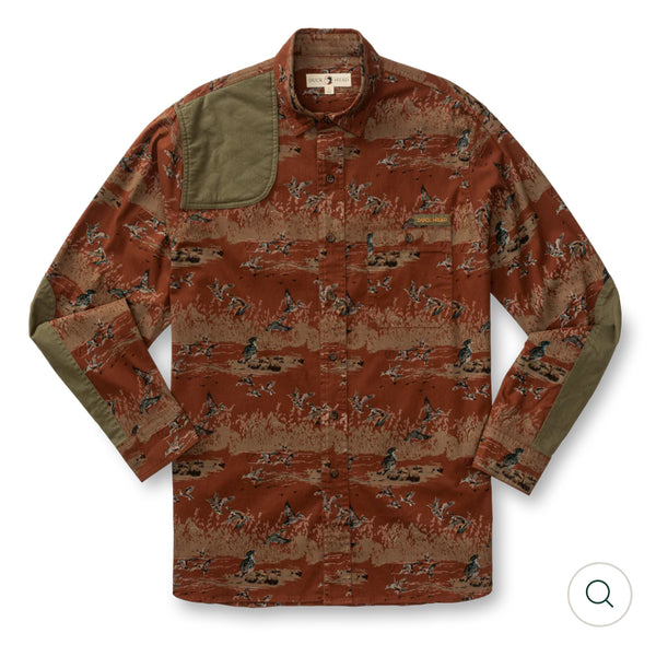 Woodland Shooting Shirt - Saddle Brown Print