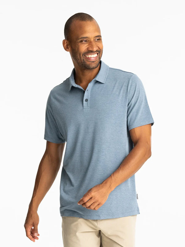 Men's Bamboo Flex Polo II Heather Deepwater