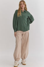 Forest Green Oversized Dolman Sleeve Top