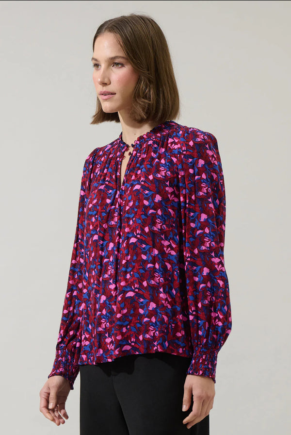 Turma Abstract Jania Smock Trim Top