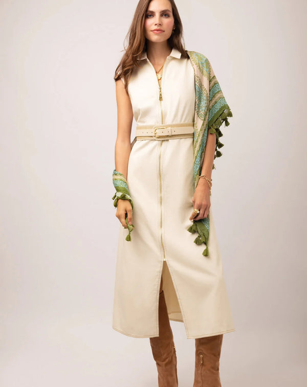 Lainey Denim Dress Antique White