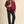 Rustic Red Bubble Hem Houndstooth Coat