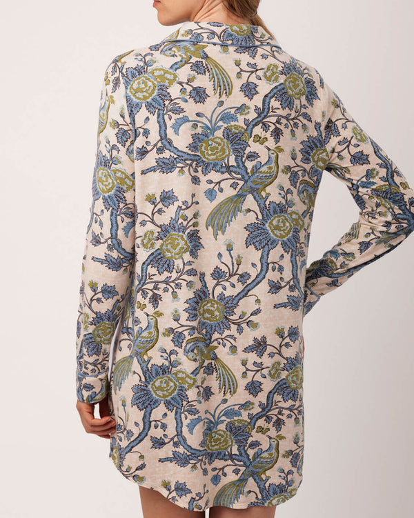Pajama Sleep Shirt Japonica Bird Green