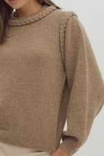 Round Neck Knit Sweater Mocha