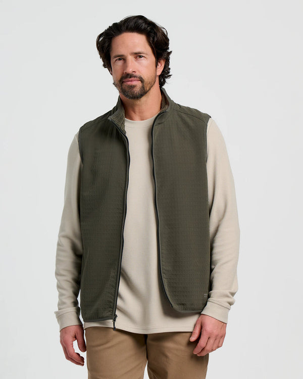 Men's Gridback Fleece Vest - Dark Forest