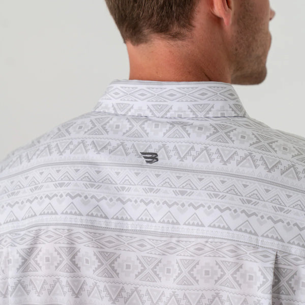 Performance Button Up - Grey Aztec